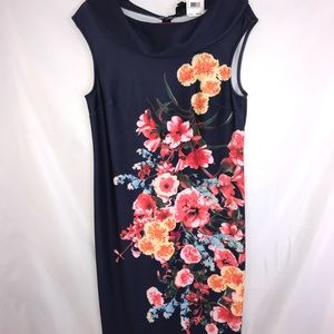 Women’s Navy and floral Sleeveless Dress New